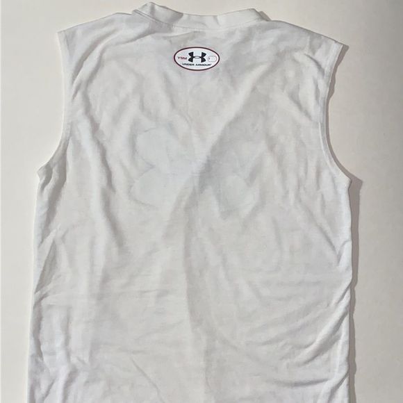 Under Army White Muscle Tank with Black Logo Size Youth Small - Picture 3 of 4